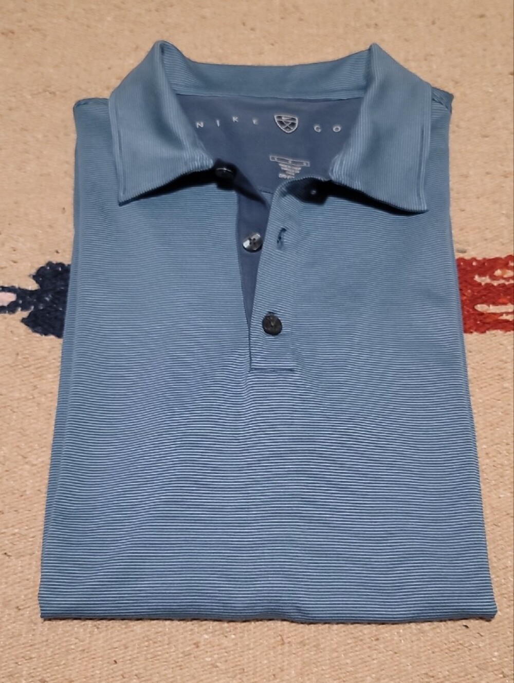 Nike Golf Men's Blue Stripped Short Sleeve Polo Shirt